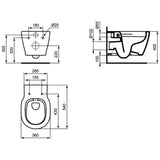 Ideal Standard Connect Wand-WC spülrandlos Kombipaket mit WC-Sitz