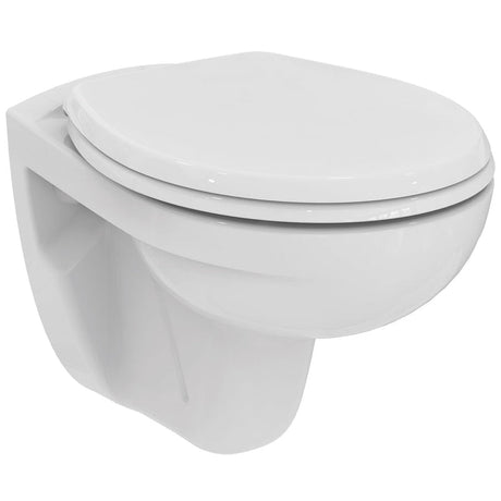 Ideal Standard Eurovit Wandtiefspül-WC, Spülrandlos, mit WC-Sitz