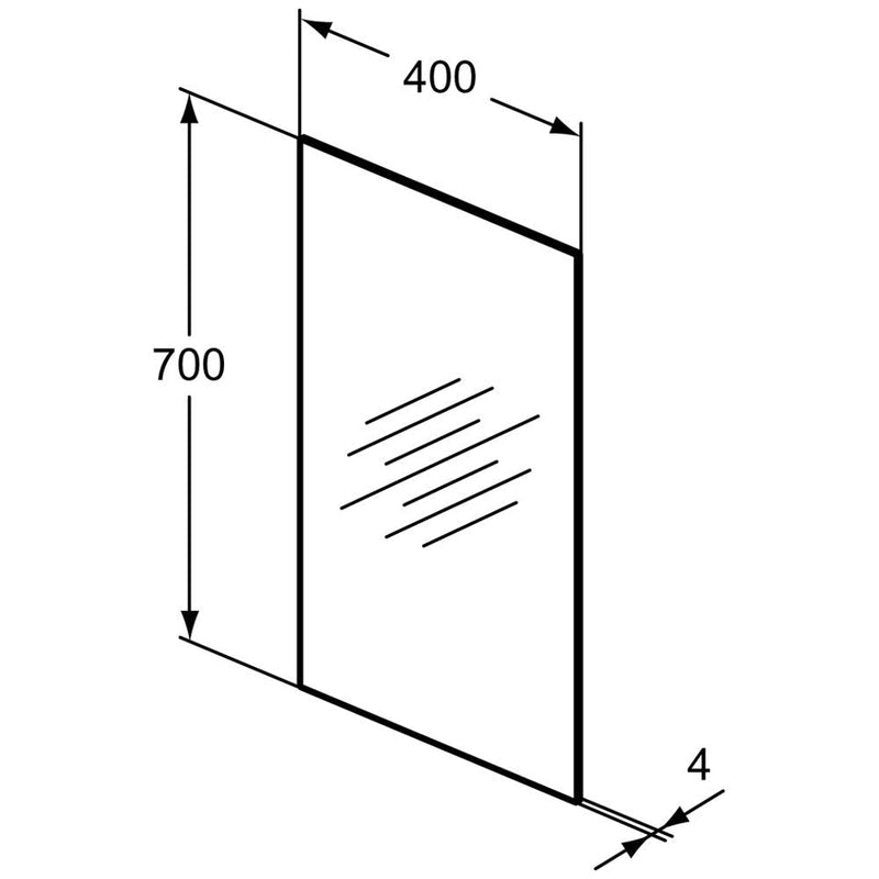 Ideal Standard Badspiegel Mirror & Light ungerahmt in den Maßen 40 x 70 cm