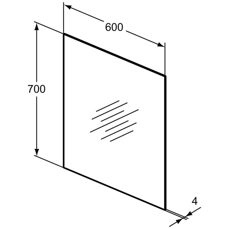 Ideal Standard Badspiegel Mirror & Light ungerahmt in der Größe 60 x 70 cm mit moderner LED-Beleuchtung