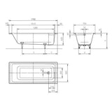 Kaldewei PURO Mod. 652 Badewanne 170 x 75 cm