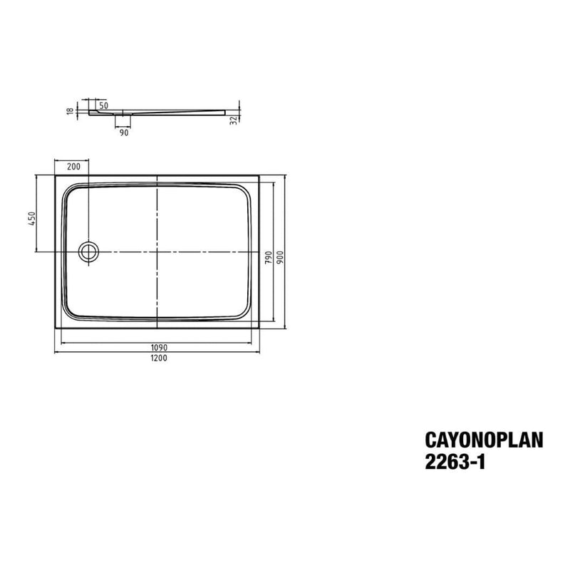 Kaldewei CAYONOPLAN 2263-1 Duschwanne 90 x 120 cm