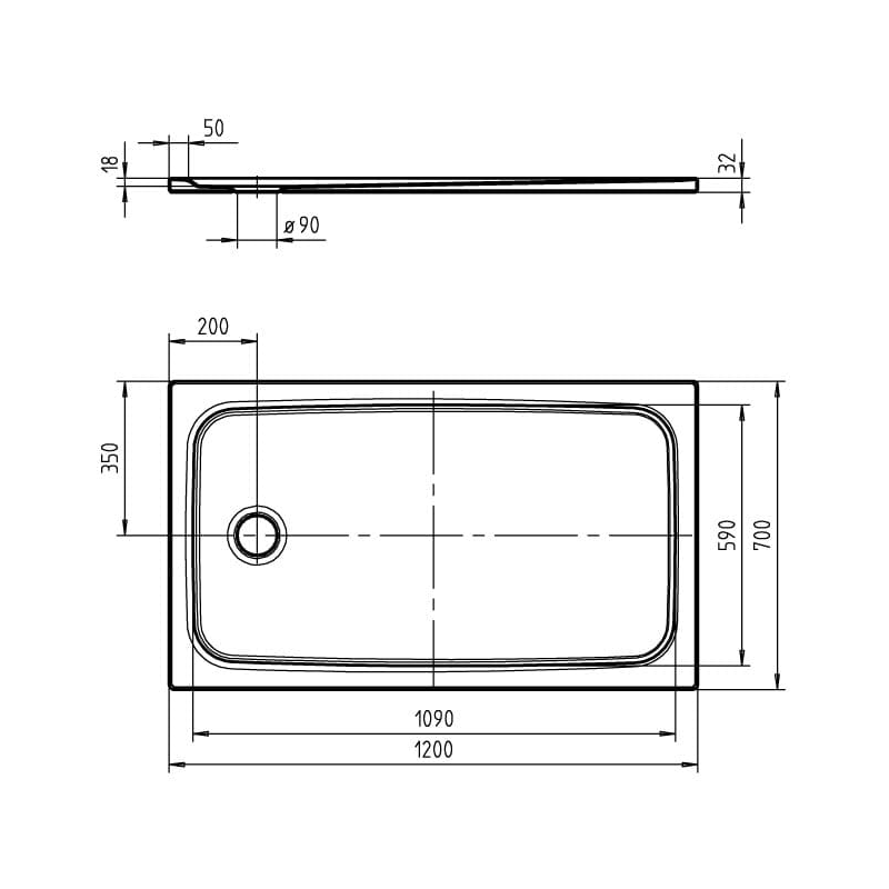 Kaldewei CAYONOPLAN 2260-1 Duschwanne 70 x 120 cm