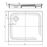 Kaldewei SUPERPLAN CLASSIC 388-2 Duschwanne 80 x 90 cm, inkl. Wannenträger