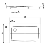Kaldewei SUPERPLAN CLASSIC 389-2 Duschwanne 80 x 120 cm, inkl. Wannenträger