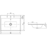 Kaldewei PURO Einbauwaschtisch 3150 mit 1 Hahnlochbohrung, 46 cm