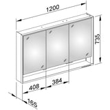 Keuco Royal Lumos Wandvorbau Spiegelschrank 120 x 73,5 cm, offene Ablage