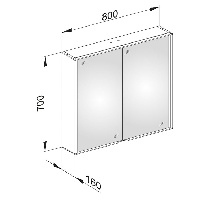 Keuco Royal Match Spiegelschrank mit LED-Beleuchtung 80 x 70 cm