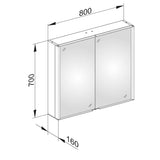 Keuco Royal Match Spiegelschrank mit LED-Beleuchtung 80 x 70 cm