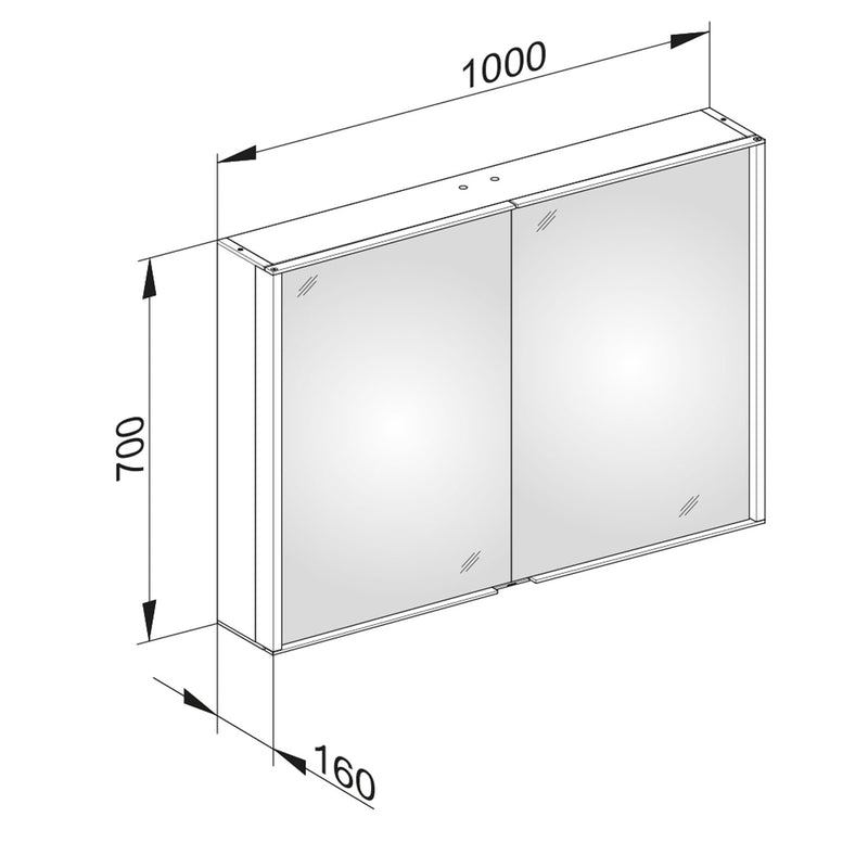 Keuco Royal Match Spiegelschrank mit LED-Beleuchtung 100 x 70 cm