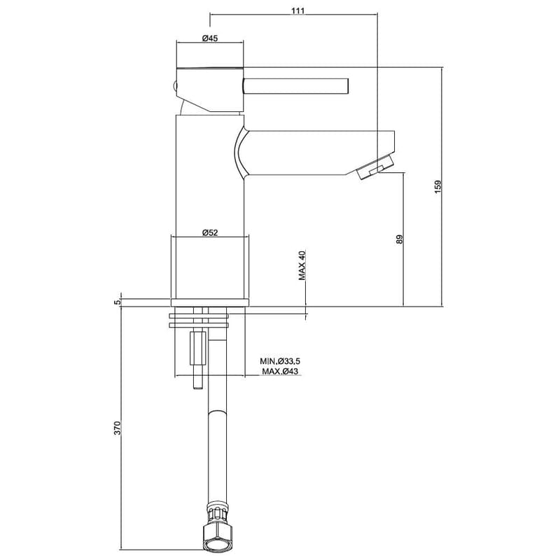 Kronenbach AQA 2.0 Waschtisch-Einhebelmischer ohne Ablaufgarnitur