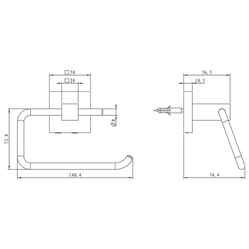 Kronenbach Quara Papierhalter ohne Deckel