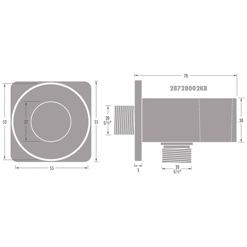 KRONENBACH SUPRA 2.0 wandaansluitbocht met douchehouder