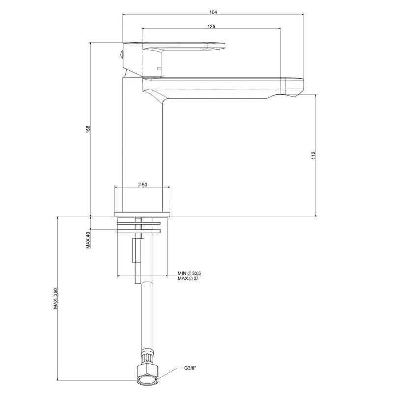 Kronenbach Plana 2.0 Waschtisch-Einhebelmischer ohne Ablaufgarnitur