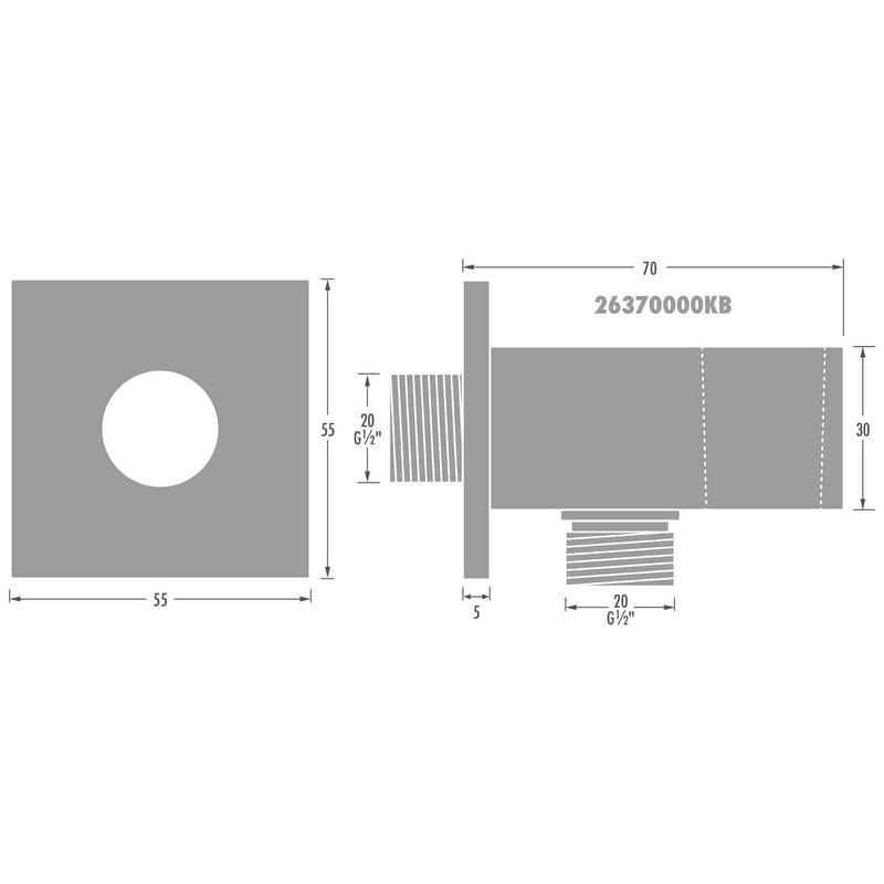 KRONENBACH SUPRA 2.0 wandaansluitbocht met douchehouder