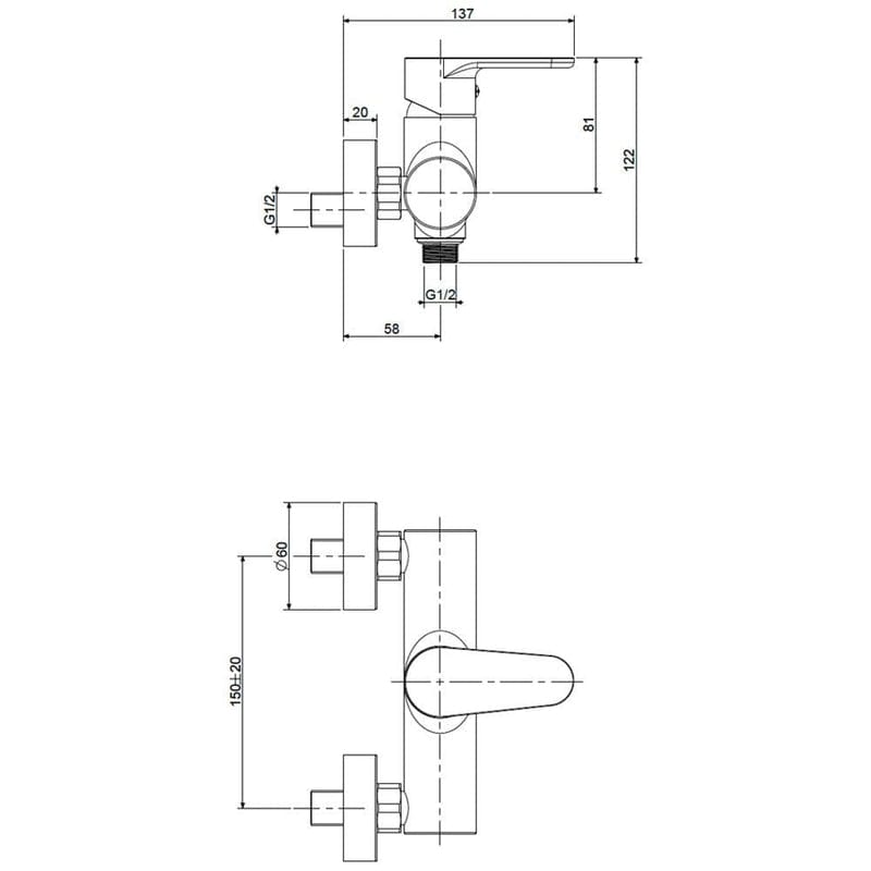 Kronenbach Radia 2.0 Aufputz-Brausearmatur