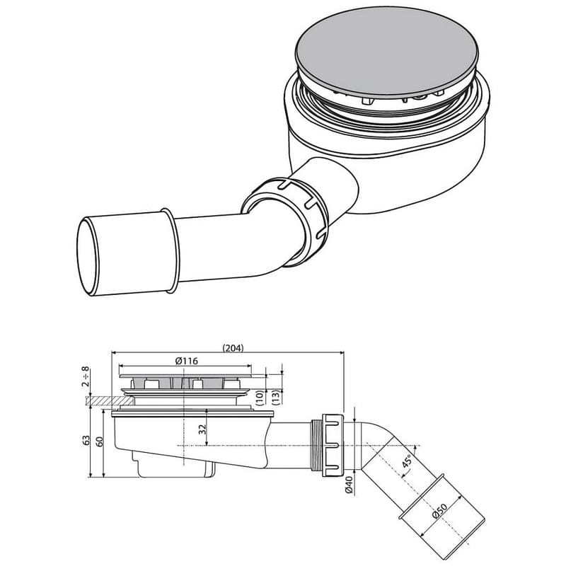 KRONENBACH Krontec Doucheafvoer Ø 9 cm