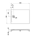 LAUFEN PRO Duschwanne 120 x 90 x 3,3 cm