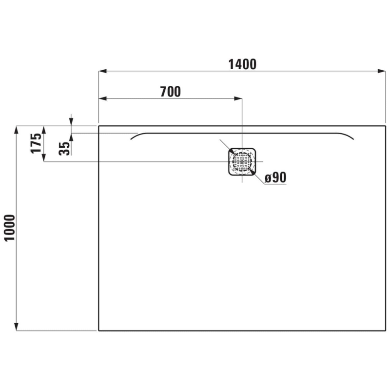 LAUFEN PRO Duschwanne 140 x 100 x 3 cm