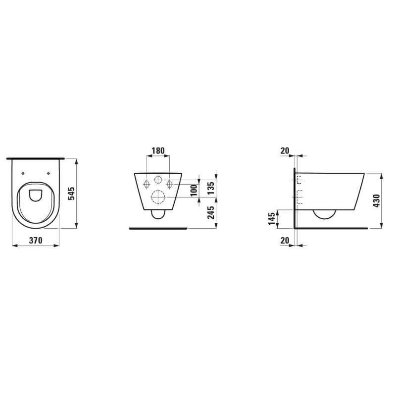 LAUFEN Kartell Wand WC PACK mit Tiefspüler spülrandlos, WC Sitz inkl. Absenkautomatik, EasyFit