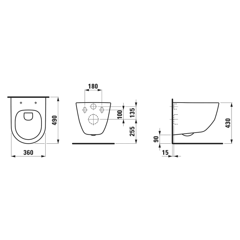 LAUFEN Pro Wand-WC Compact spülrandlos inkl. WC-Sitz