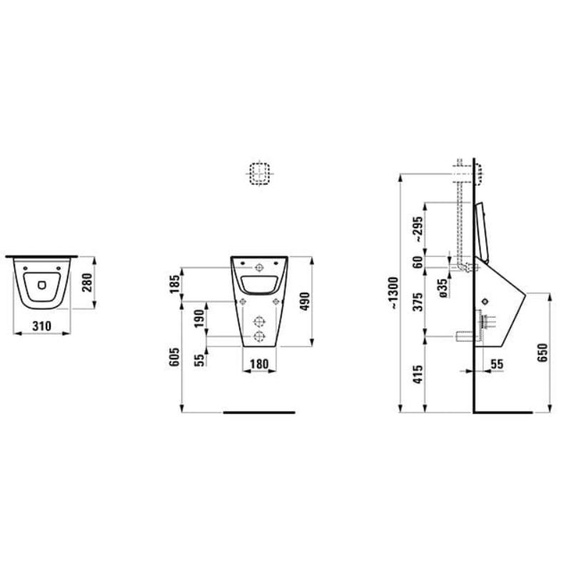 LAUFEN Vila Absauge Urinal