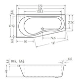 Steinkamp Life Raumsparbadewanne 170 x 75/50 cm rechts