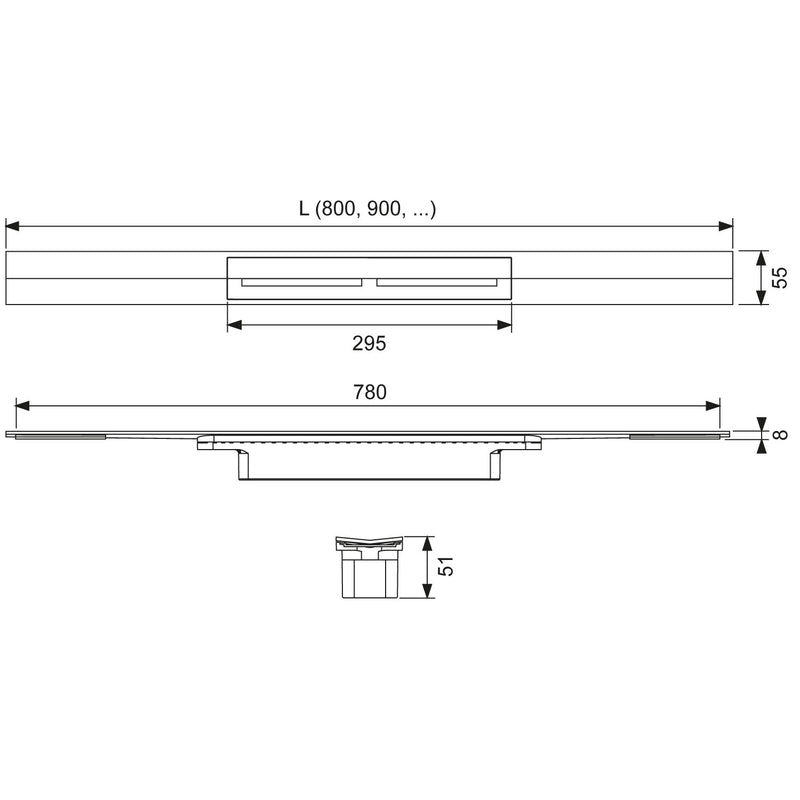 TECE TECEdrainprofile Duschprofil 100 cm