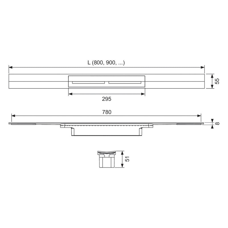 TECE TECEdrainprofile Duschprofil 120 cm