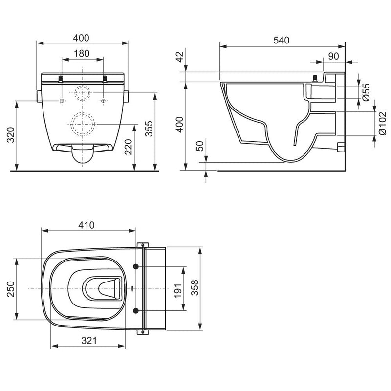 TECE TECEone WC-Keramik mit Duschfunktion