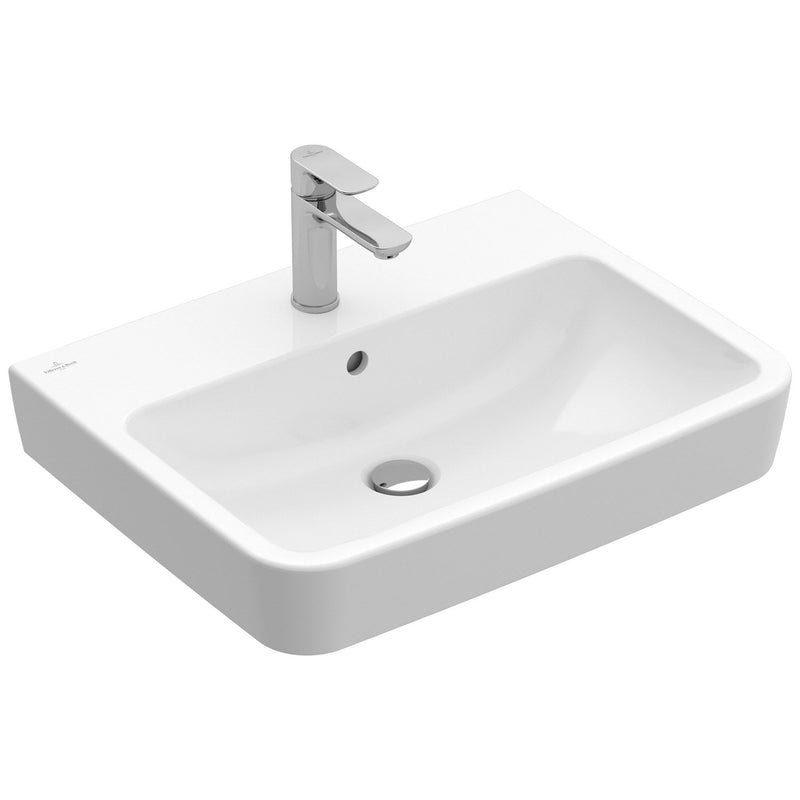 Villeroy & Boch O.novo Waschtisch 65 x 46 cm mit Überlauf, 1 Hahnloch