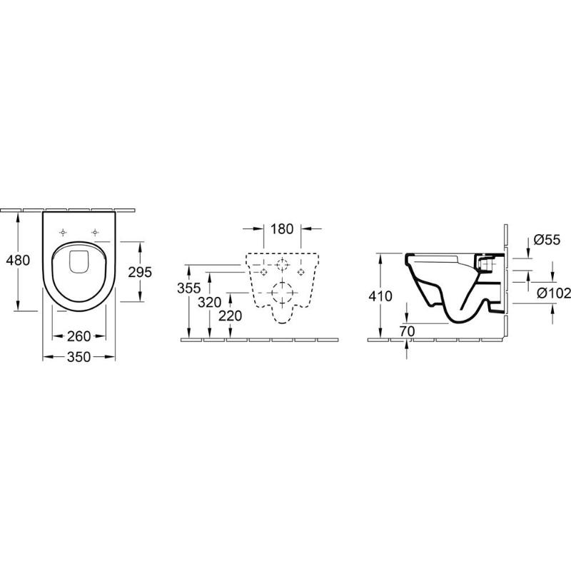 Villeroy & Boch Architectura Wand-WC DirectFlush Combi-Pack mit WC-Sitz