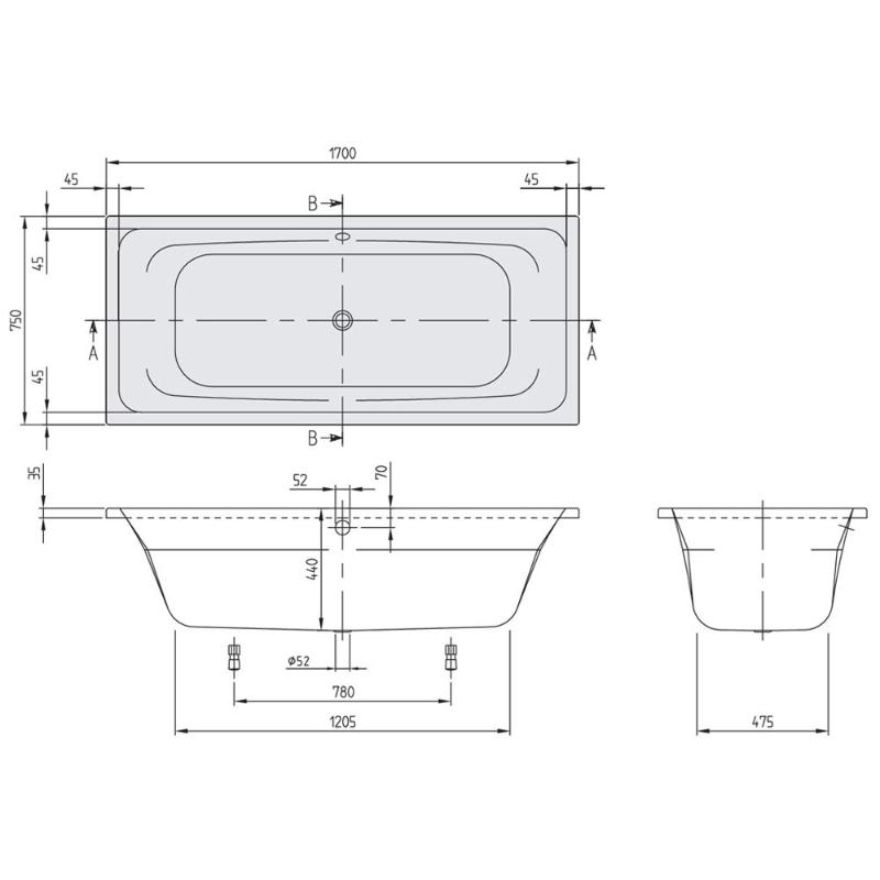 Villeroy & Boch Avento Duo Badewanne 170 x 75 cm