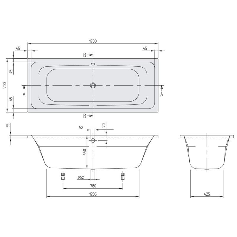 Villeroy & Boch Avento Duo Badewanne 170 x 70 cm