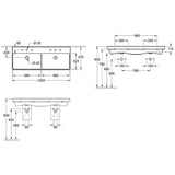 Villeroy & Boch Avento Schrank-Doppelwaschtisch 120 x 47 cm, mit 2 Hahnlöchern, mit Überlauf