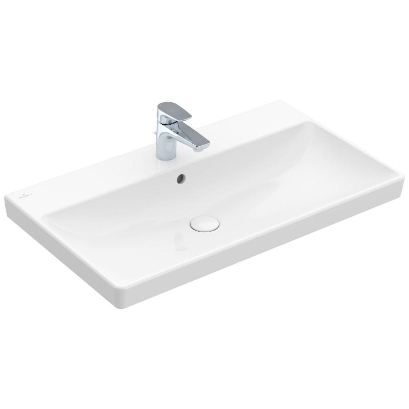 Villeroy & Boch Avento Schrankwaschtisch 80 x 47 cm, mit 1 Hahnloch, mit Überlauf