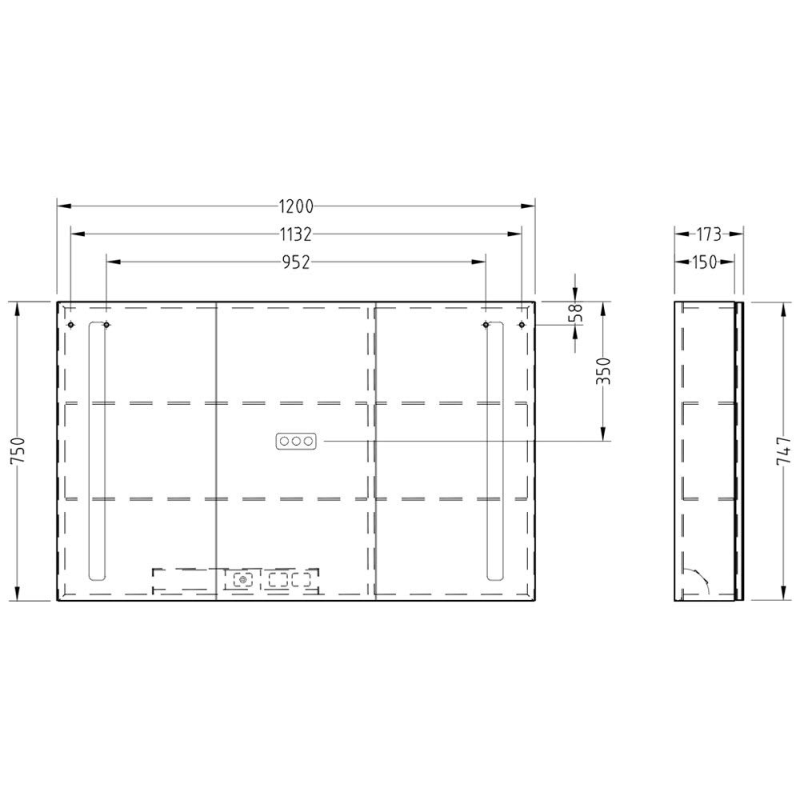 Villeroy & Boch My View 14 Spiegelschrank 120 x 75 x 17,3 cm mit LED Beleuchtung