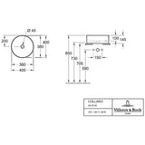 Villeroy & Boch Collaro Aufsatzwaschtisch 40 cm rund ohne Überlauf, ohne Hahnloch