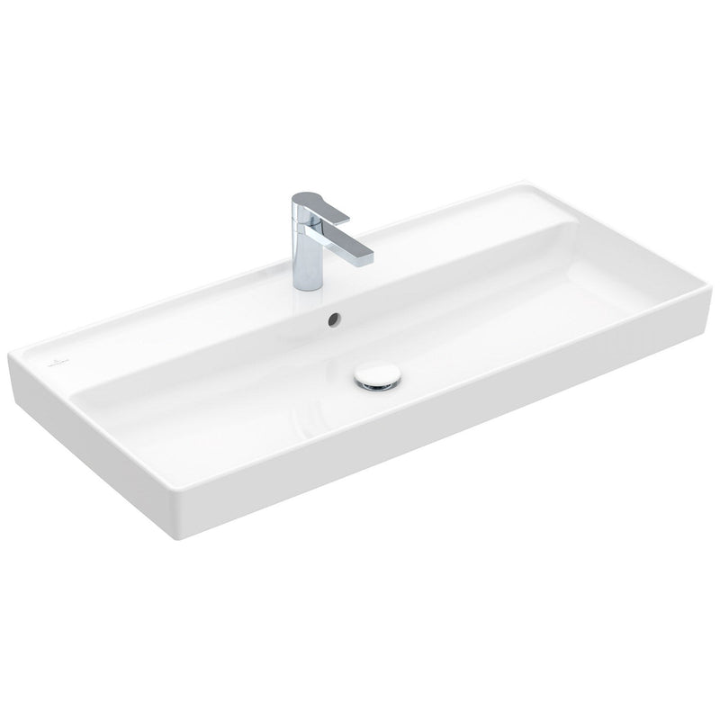 Villeroy & Boch Collaro Schrankwaschtisch 100 cm geschliffen, mit Überlauf, 1 Hahnloch