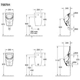 Villeroy & Boch O.novo Absaug-Urinal Compact, für Deckel, Zulauf verdeckt