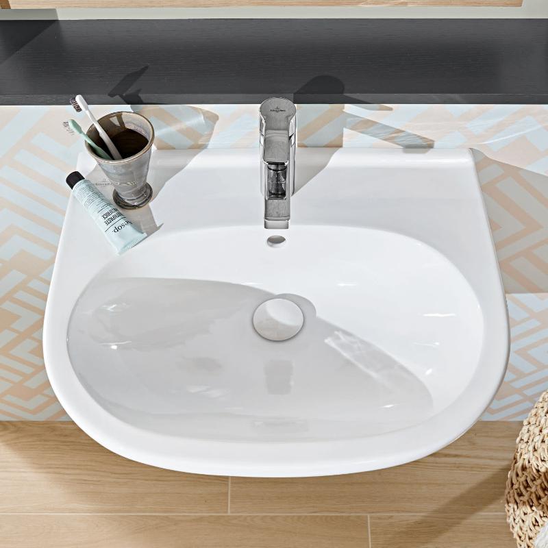 Villeroy & Boch O.novo Waschtisch 65 x 51 cm mit Überlauf, 1 Hahnloch