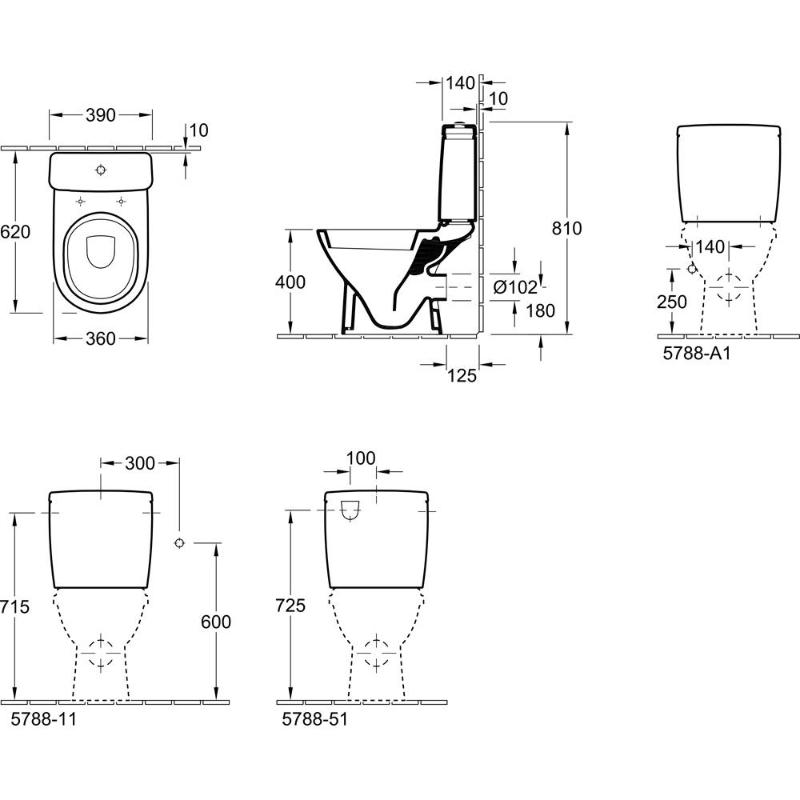 Villeroy & Boch O.novo Spülkasten für Kombination