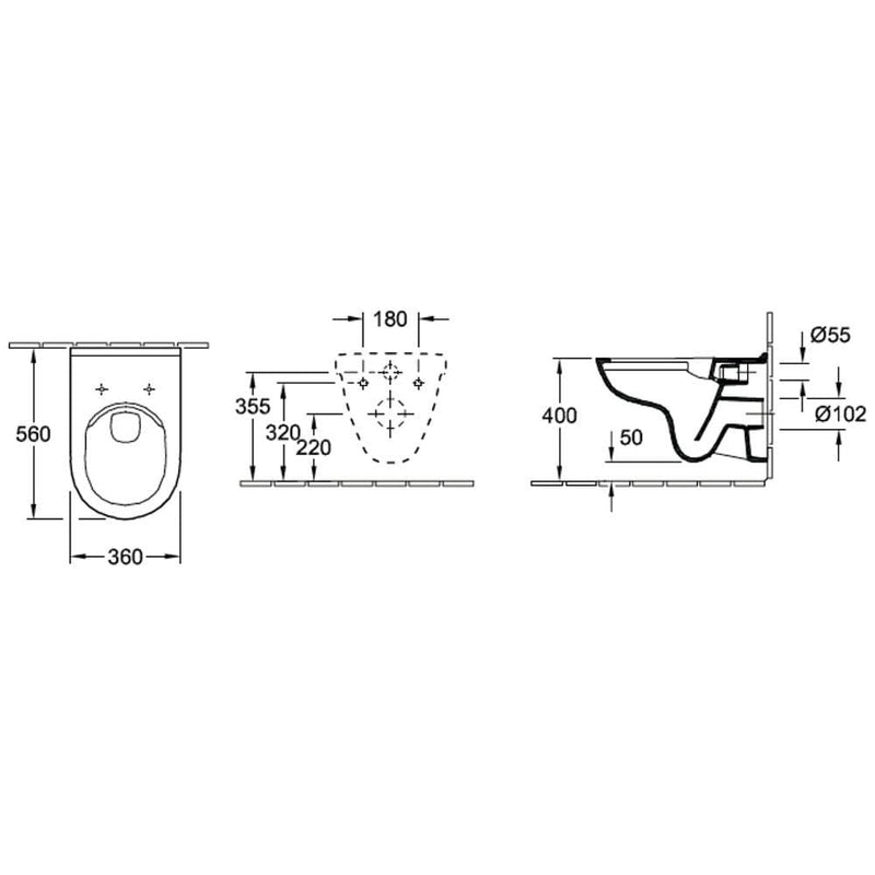 Villeroy & Boch O.novo Wand-Tiefspülklosett DirectFlush Combi-Pack