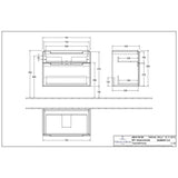 Villeroy & Boch Subway 2.0 Waschtischunterschrank XXL 78,7 cm, Griffe chromfarbig glänzend, 2 Auszüge