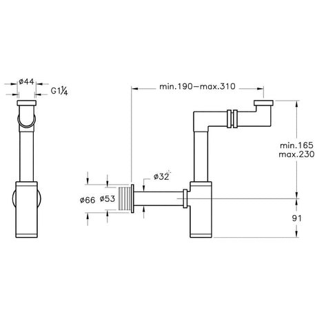 VitrA Raumspar Siphon