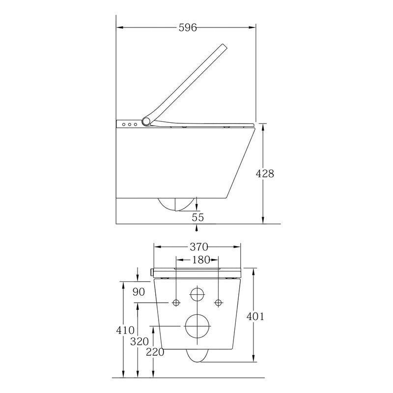 Geberit DuoFix Element für Wand-WC mit Kronenbach Tube Dusch-WC spülrandlos inkl. WC-Sitz