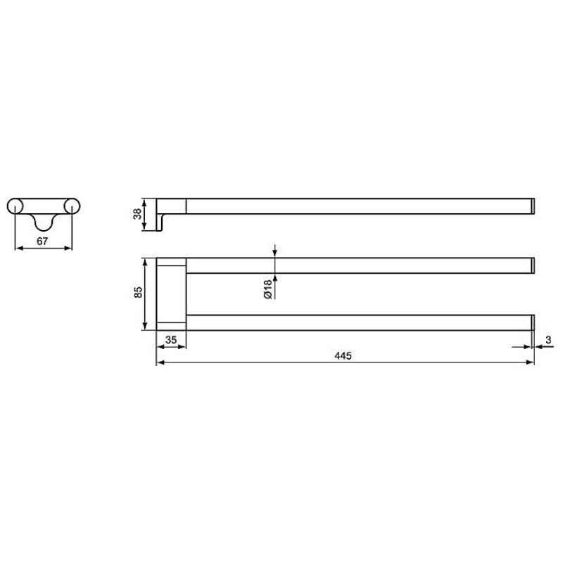 Ideal Standard Connect doppelte Handtuchstange