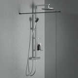 Ideal Standard Alu+ Duschsystem mit Ceratherm Brausethermostat, 2 Ablagen, 2-Funktions-Handbrause und 2-Funktions-Kopfbrause