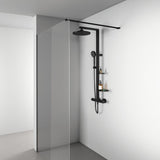 Ideal Standard Alu+ Duschsystem mit Ceratherm Brausethermostat, 2 Ablagen, 2-Funktions-Handbrause und 2-Funktions-Kopfbrause