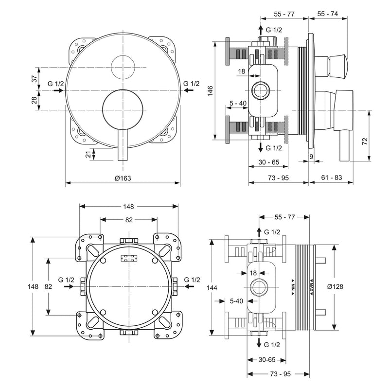 Ideal Standard Ceraline Armaturen-Paket